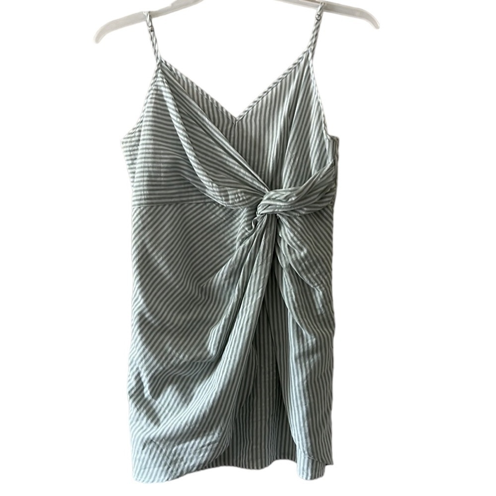Altar’d State Striped Twist Front Mini Dress. Mint/White SzL. EUC